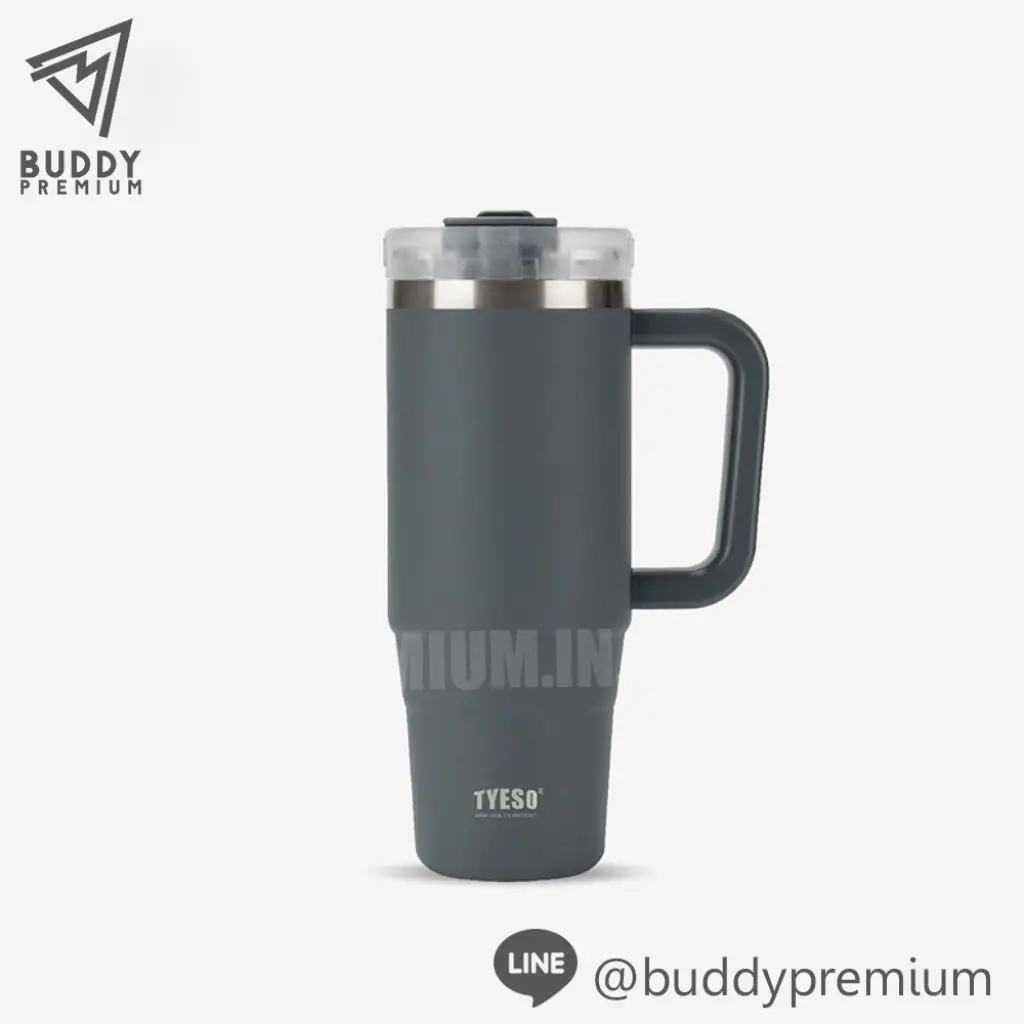 แก้วทาสแตนเลสมีหูจับ TYESO แท้_SWB149_เทา