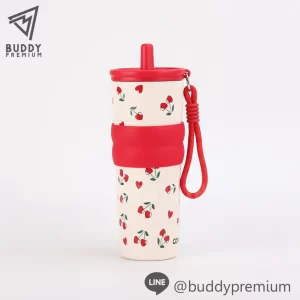 แก้วน้ำเก็บความเย็น รุ่นSWB713 ลายเชอร์รีสีแดง