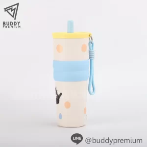 แก้วน้ำเก็บความเย็นรุ่นSWB713 ลายแมวเหมียวสีดำ