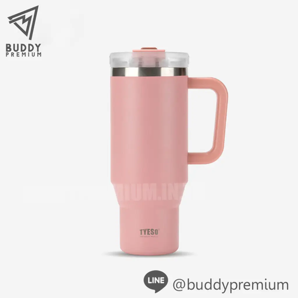 แก้วสแตนเลสมีหูจับ TYESO แท้_SWB149_ชมพูซากุระ แก้วสแตนเลสมีหูจับ TYESO แท้ รุ่นSWB149 สีชมพูซากุระ