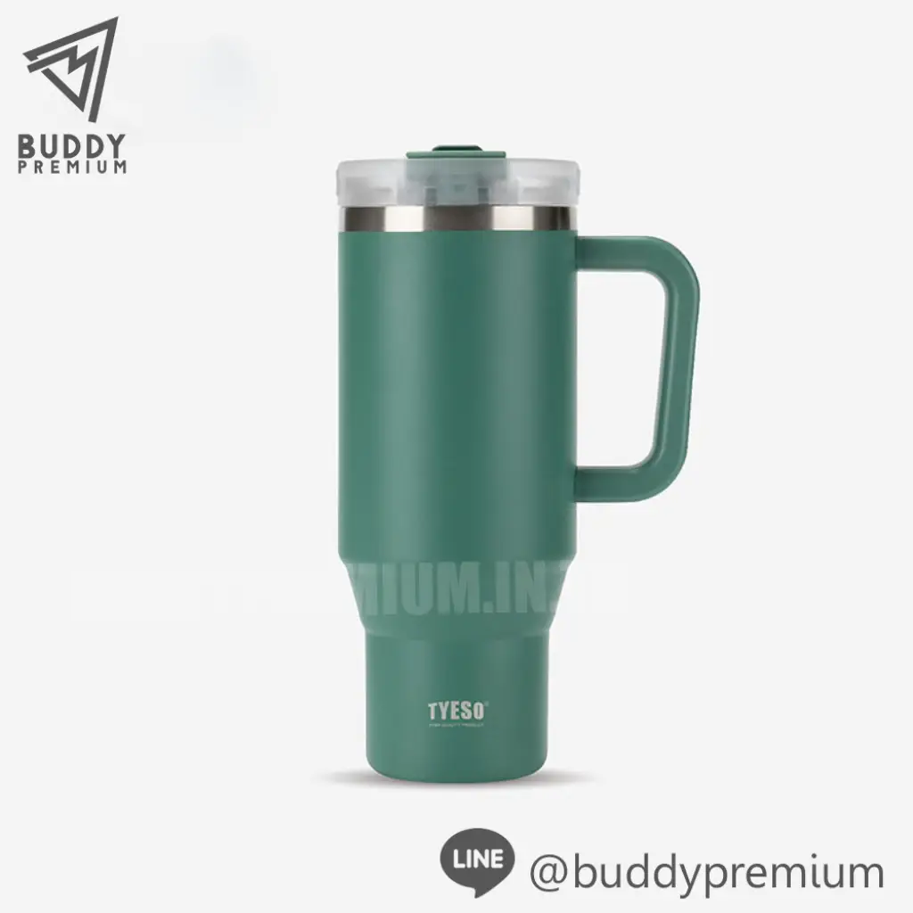 แก้วสแตนเลสมีหูจับ TYESO แท้_SWB149_เขียวเข้ม แก้วสแตนเลสมีหูจับ TYESO แท้ รุ่นSWB149 สีเขียวเข้ม