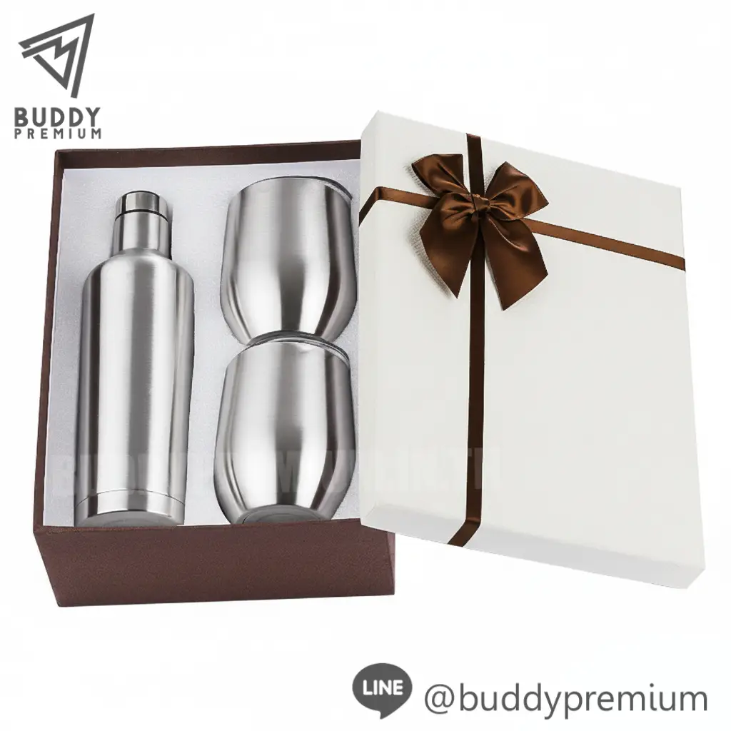 ชุดเซ็ทกล่องของขวัญ ขวดน้ำสแตนเลส + แก้ว_GSB030_สแตนเลส ชุดเซ็ทกล่องของขวัญ ขวดน้ำสแตนเลส + แก้ว รุ่นGSB030 สีสแตนเลส