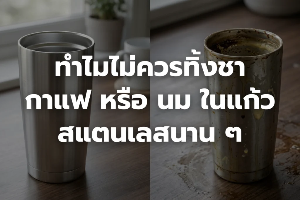 ทำไมไม่ควรทิ้งชา กาแฟ หรือ นม ในแก้วสแตนเลสนาน ๆ