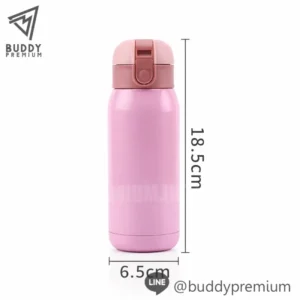 ขนาดสัดส่วนกระบอกน้ำสแตนเลส SWB360 ความจุ 360 ml.