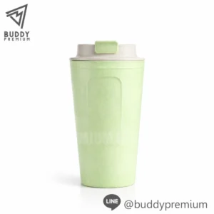 แก้วกาแฟฟางข้าวสาลี ECO420 สีเขียวพาสเทล รักษ์โลก