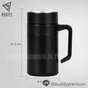 ขนาดสัดส่วนแก้วน้ำสแตนเลส SWB046 ความจุ 400 ml.